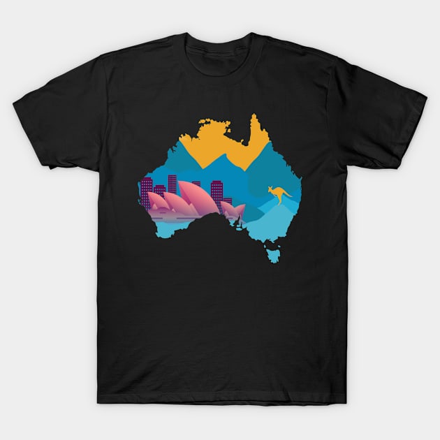 Australia and Sydney T-Shirt by Cooldruck